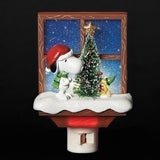 Peanuts  SNOOPY CHRISTMAS TREE NIGHT LIGHT W/WOODSTOCK BY WINDOW-30276