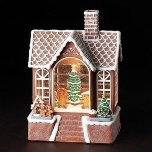 Roman Led Swirl House With Tree Gingerbread - 134862