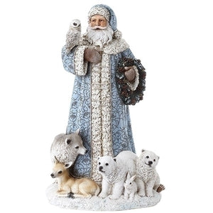 Joseph Studio Powder Blue Santa with Woodland Animals Christmas- 312930