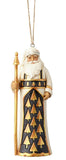 Jim Shore Heartwood Creek Black & Gold Santa Ornament - 6001439