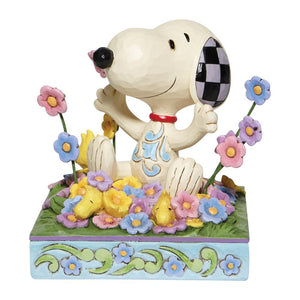 Peanuts by Jim Shore Snoopy w/Woodstocks in flowers - 6007965