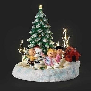 ROMAN MUSICAL LED PEANUTS SKATEPOND WITH CHRISTMAS TREE-135286