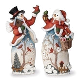 ROMAN SNOWMEN BLOSSOM TREE, GIFT BASKET, BIRD AND WHITE POINSETTI-137683