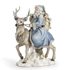 Joseph Studio Santa In A Blue Suit Riding a Reindeer-137789
