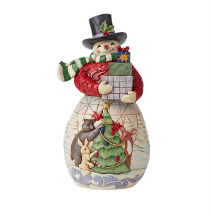 Jim Shore Snowman with Arms Full Gifts-6009692