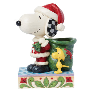 Peanuts By Jim Shore Snoopy Santa and Elf Woodstock-6015030