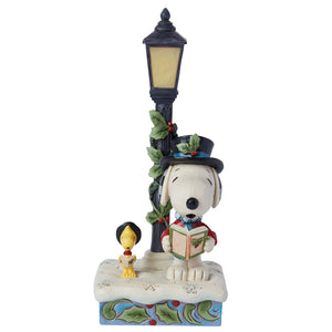 Peanuts By Jim Shore Snoopy &amp; Woodstock Caroling by a Lamp Post-6015032