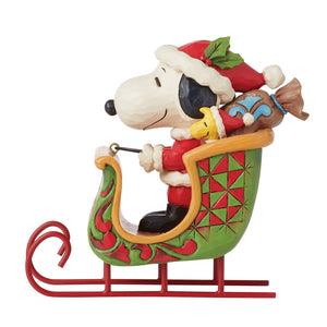 Peanuts by Jim Shore Snoopy & Woodstock in Sleigh-6015038