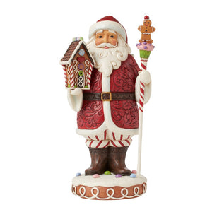 Jim Shore Heartwood Creek Gingerbread Santa w/Candy Cane Staff -6015410