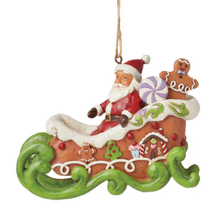 Jim Shore Heartwood Creek Gingerbread Christmas Sleigh Ornament-6015508