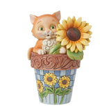 Jim Shore Heartwood Creek - Cat in Flowerpot Figurine - 6016387