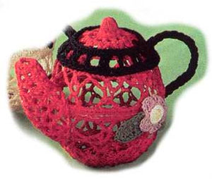  Mary Engelbreit Comfort & Joy Crocheted Teapot Hanging Ornaments-112276-C