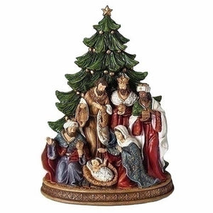 Roman Nativity with Pine Tree-FLEUR DE LIS PATTERN-135372