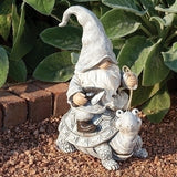 Roman's Garden Gnome Riding Turtle Statue-10838