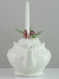 Mud Pie Ribbon 'n Rose Teapot Ornament-20602