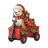 Jim Shore Christmas Dog in Wagon - 6007444