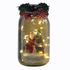 Jim Shore Lighted Glass Jar with Santa - 6007448