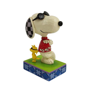 Jim Shore Peanuts Joe Cool Snoopy and Woodstock Back to Back-6010115