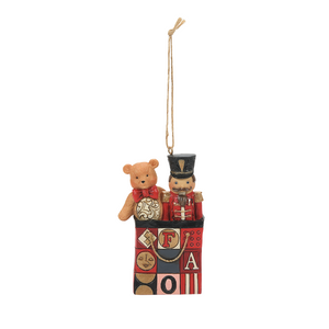 Jim Shore FAO Schwartz Bear and Nutcracker in Gift Bag Ornament-6010857