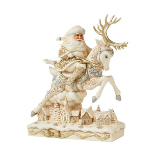 Jim Shore Holiday Lustre Santa and Deer-6011167