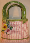 Intrada Italy Pink Bag with Roses