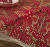 Saro Pannettone Collection Christmas Tree Design Tablecloth Red